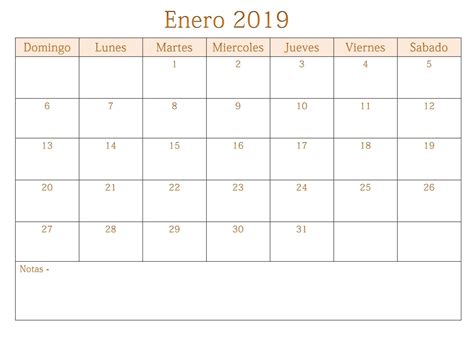 Calendario Enero 2019 Para Imprimir Cuadro Calendario Enero