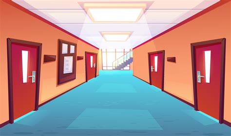 School Corridor Hallway Of College Or University 16914469 Vector Art