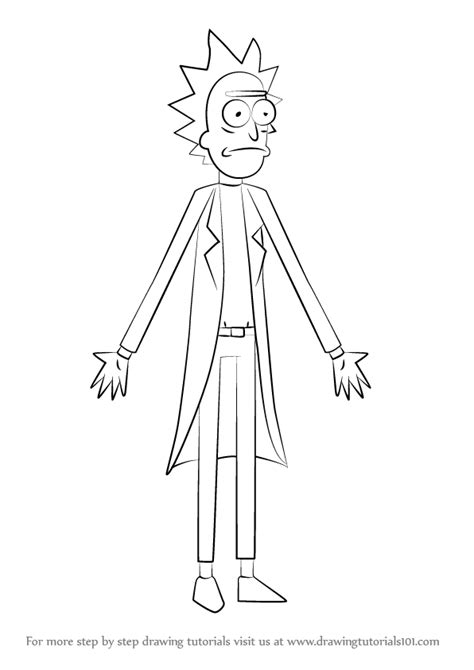 Learn How To Draw Rick From Rick And Morty Rick And Morty Step By