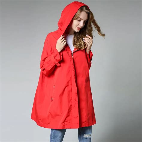 2017 waterproof winter coat fall fashion red fall autumn jacket women plus size windbreakers