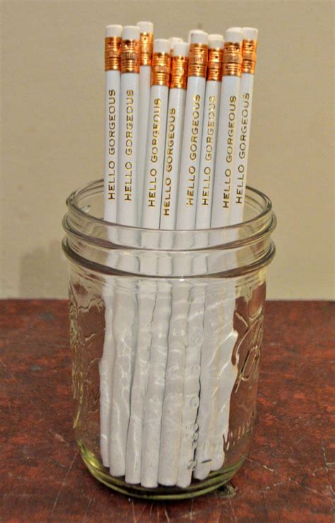 Pencils Custom Name Pencils Set Of 15 Gold Foil Pencils Etsy