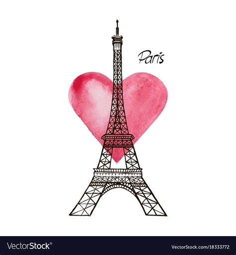 Eiffel Tower Paris France Love Royalty Free Vector Image