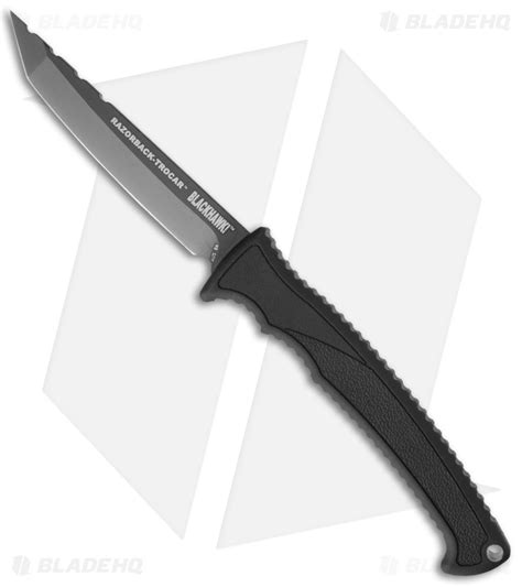 Blackhawk Razorback Trocar Fixed Tactical Knife 3875 Black Plain