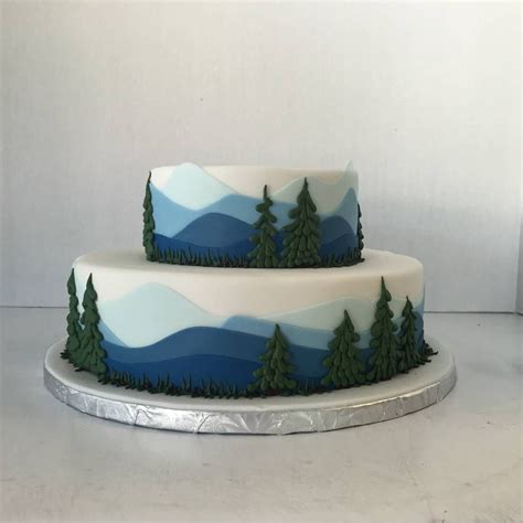 These football birthday cake are full of fun and colors to fit into any kind of party, whether indoors or outdoors. Mountain Landscape Birthday Cake | Cool birthday cakes ...