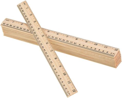 Kasou 15 Pieces Wooden Rulers Double Sided Ruler Measuring