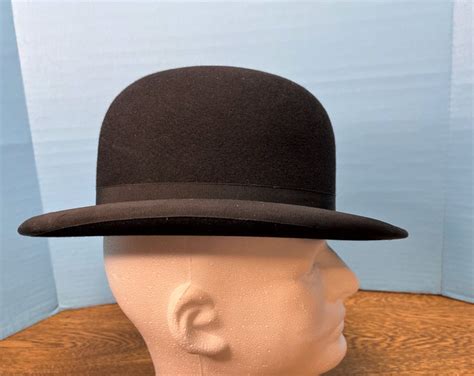 Vintage Stetson Black Bowler Hat 1930s Mens Derby Hat Size 7 14
