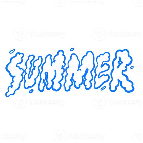 Free Summer Word Text Illustration Hand Drawn For Sticker And Design