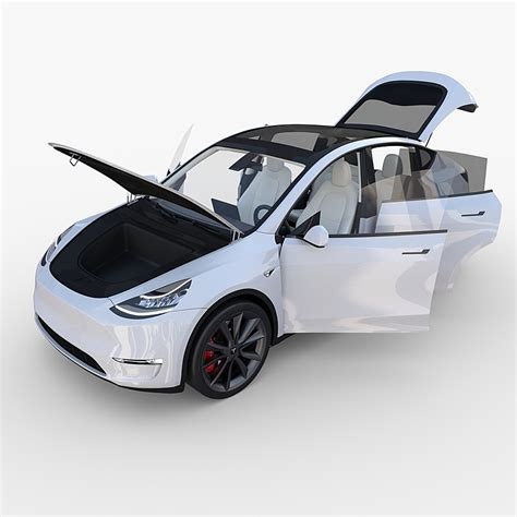 Tesla unveiled it in march 2019, started production at its fremont plant in january 2020 and started deliveries on. Tesla Model Y White with interior - Blender Market