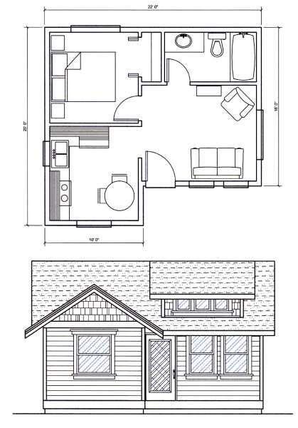 House plans for small, big, colonial, modern, and everything in between. Image result for tiny house floor plans under 400 sq ft ...