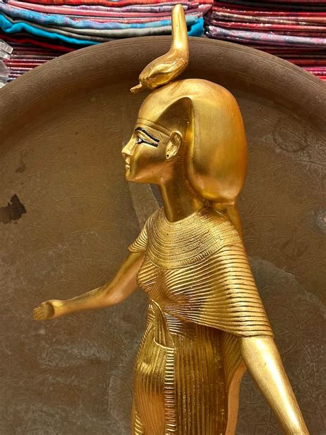 One Of A Kind Golden Goddess Selket Statuette Egyptian Large Handmade Statue Ebay