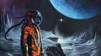 Astronaut Space Moon Suit Cartoon Fiction Science