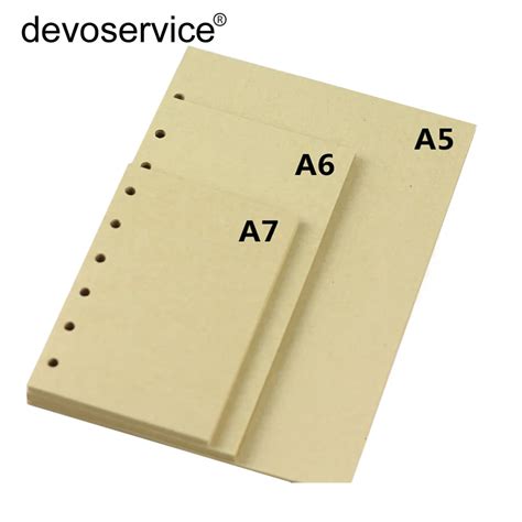 A5 A6 A7 Vintage Kraft Paper Inner Filler For Pu Leather Notebook Diary