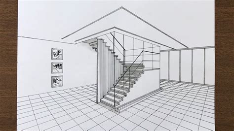 How To Draw A Staircase In 2 Point Perspective Youtube