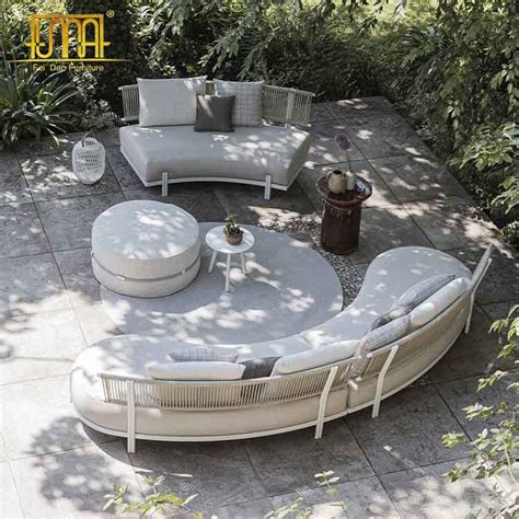 Curved Outdoor Sofas With Fabric Cushion Feidao