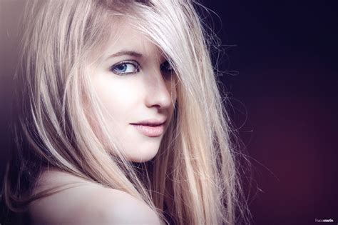 Blue Eyes Long Hair Pascal Martin Model Women Face Looking At