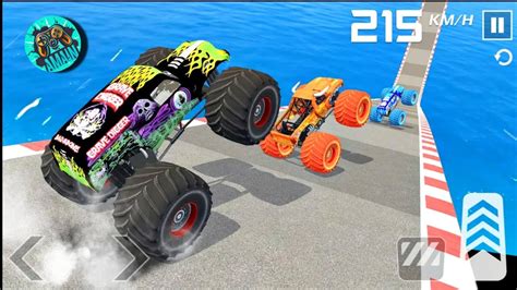 Monster Truck Mega Ramp Impossible Driver Car Extreme Stunt Gt Racing