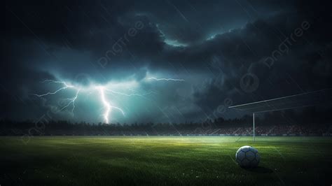 Football Stadium Night Lightning Rainy Photography Advertising