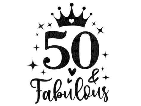 50th Birthday Clipart Hello Fifty Shirt Design Cricut Cut File Fifty Af