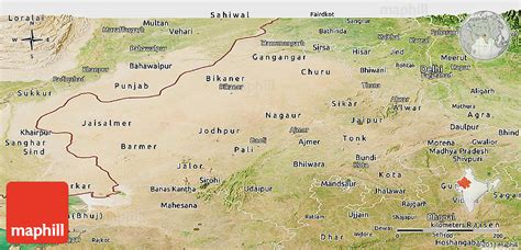 Satellite Panoramic Map Of Rajasthan