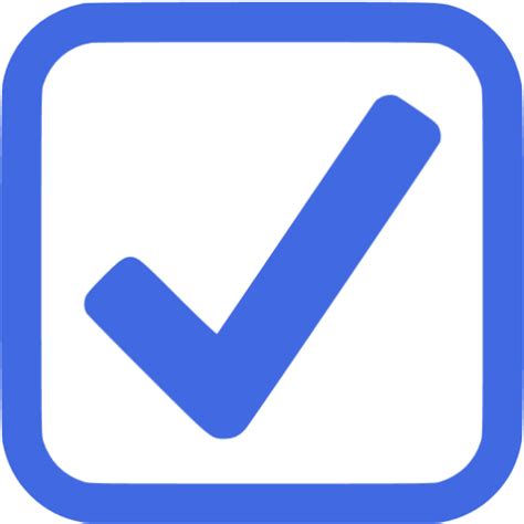 Royal Blue Checked Checkbox Icon Free Royal Blue Check Mark Icons