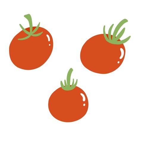 Ilustración Vectorial De Tomate Rojo Vegetales Frescos En Estilo Plano