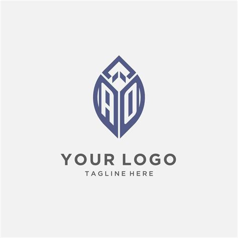 Ao Logo With Leaf Shape Clean And Modern Monogram Initial Logo Design