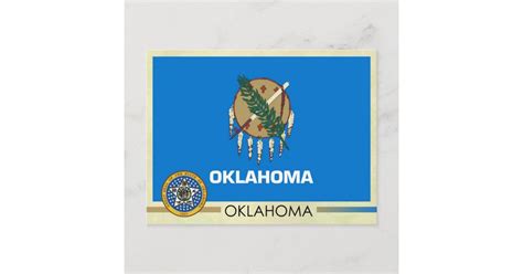 Oklahoma State Flag And Seal Postcard Zazzle