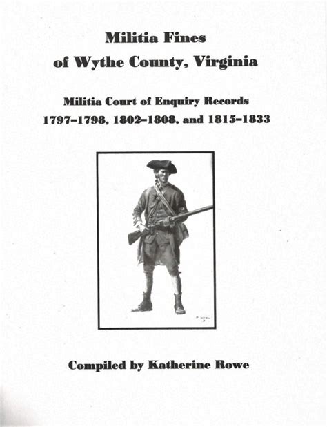 Militia Fines Of Wythe County Virginia Wythe County Genealogical And