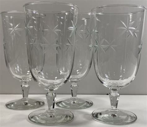 Williams Sonoma Vintage Etched Goblets Glasses Set Of 4 For Sale Online Ebay