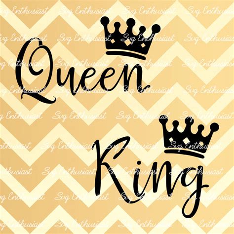 King Queen Svg Svg Cutting File Cricut Dxf Png Vinyl Etsy