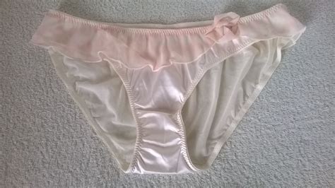 Gorgeous Ivory Silky Satin N Sheer Pink Tutu Panties Frilly Knickers L Ebay