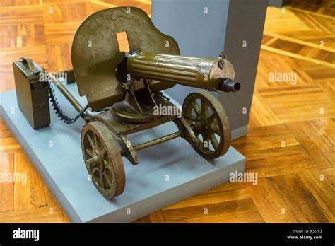 Machine Gun Maxim 1910 In Museum Stock Photo Alamy