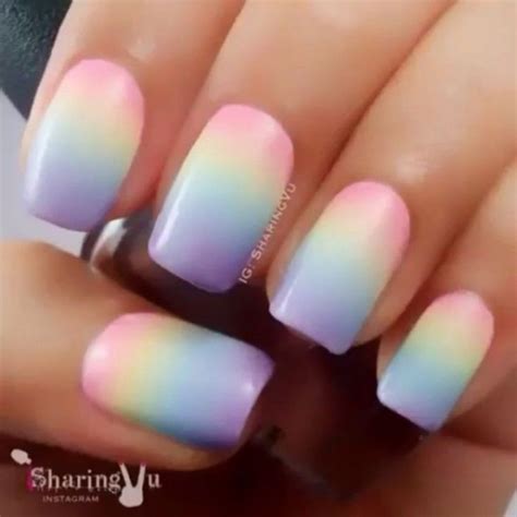 Pastel Rainbow Gradient My Blog Nail Art Ombre