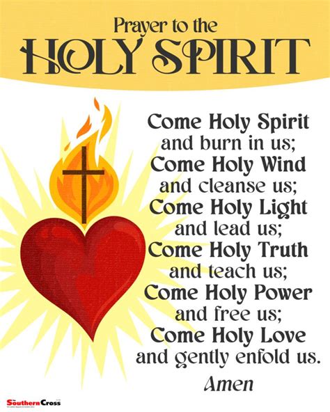 Prayer To The Holy Spirit The Southern Cross