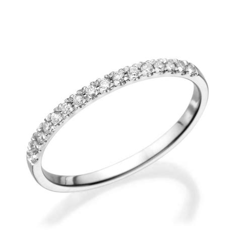 Half Eternity Wedding Band 14k White Gold Ring 012 Ct Diamond