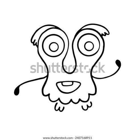 Cute Funny Monster Outline Cartoon Coloring Stock Vector Royalty Free 2407168911 Shutterstock