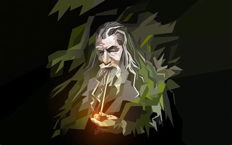 Gandalf The Lord Of The Rings Green And White Gandalf Painting