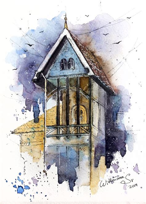 Watercolor Sketch With City Architecture X Artfinder