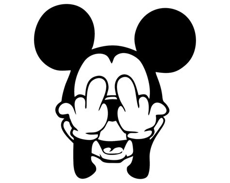 Mickey Mouse Fuck You Svg Cdr Dxf Etsy New Zealand