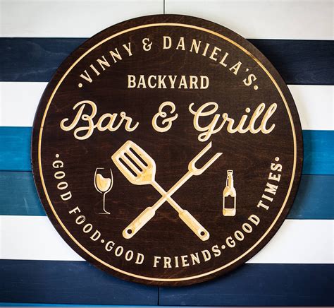 Personalized Bar And Grill Backyard Grill Sign Grilling Sign Metal
