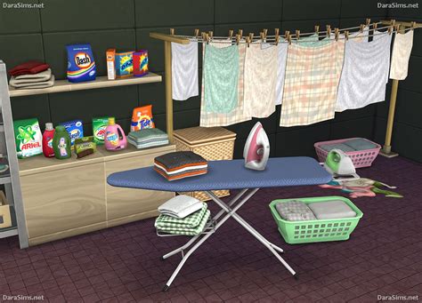 Laundry Decor Set The Sims 4 Sims 4 Häuser Kleinkind Möbel Sims 4