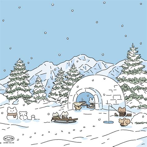 Aube Blue 오브블루 On Twitter Kawaii Wallpaper Winter Wallpaper Anime