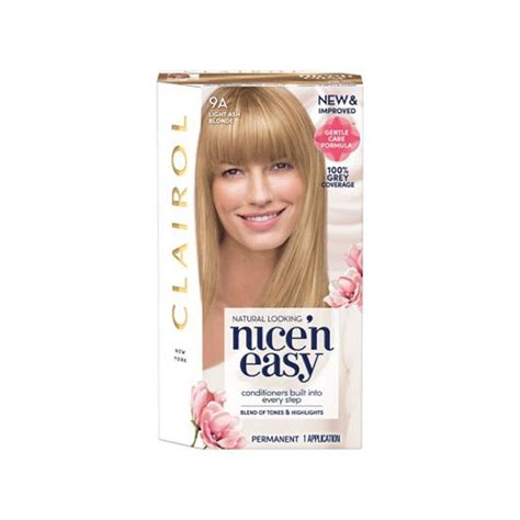 Description:extend the life of your hair color. Clairol Nice'n'Easy Permanent Hair Dye - Light Ash Blonde 9A