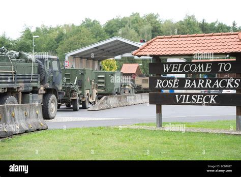Vilseck Germany 29th Aug 2020 A Military Convoy Drives Through The