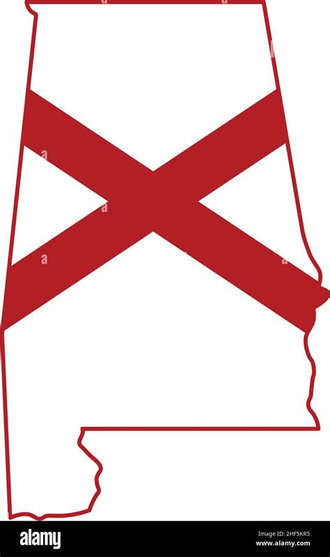 Alabama Al State Flag In Simplified Map Shape Silhouette Vector