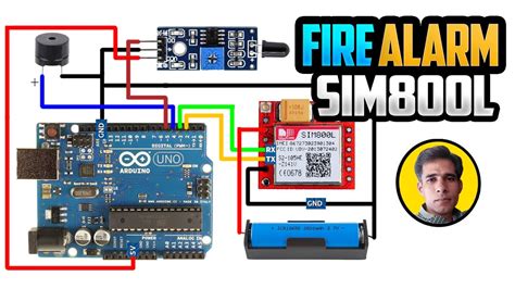 Gsm Based Fire Alarm System Flame Sensor Arduino Sim800l Youtube