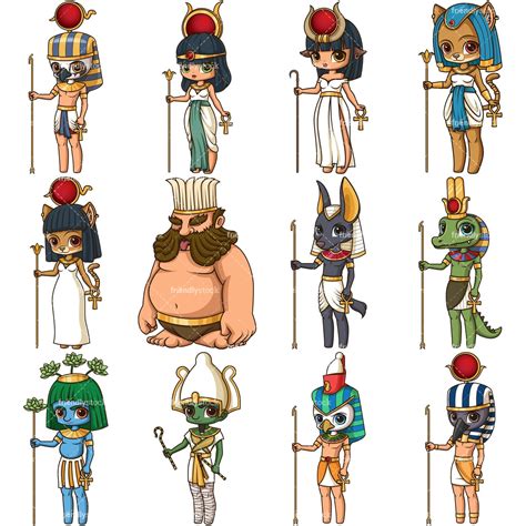 Ancient Egyptians Gods Cartoon Vector Clipart Friendlystock Hot Sex