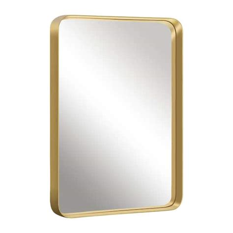 Neutype 28 In W X 24 In H Alloy Aluminium Frame Gold Wall Mirror Hd