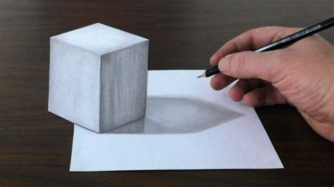 Drawing A 3d Anamorphic Cube Easy Trick Art Optical Illusion Youtube