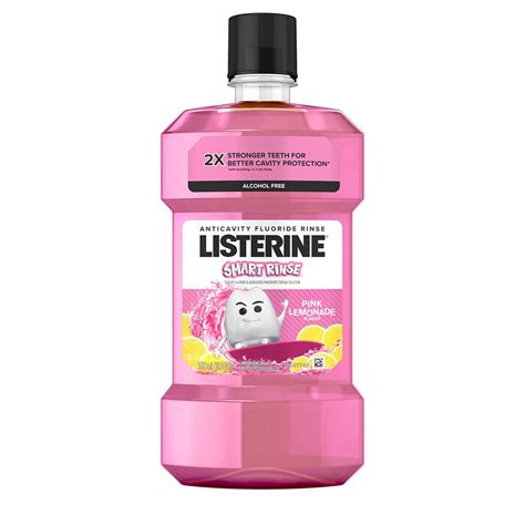 Smart Rinse Kids Fluoride Mouthwash Pink Lemonade Listerine